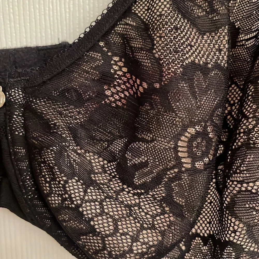 Adore Me Black Celestine Unlined Plus Sexy Lace Underwire Bra Size 40DD